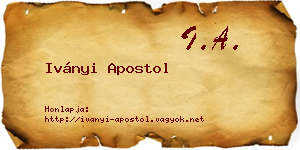 Iványi Apostol névjegykártya